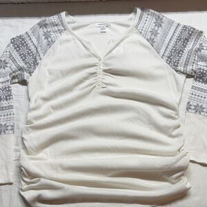 Motherhood Maternity Long Sleeve Henley Waffle Knit Long Sleeve NWT